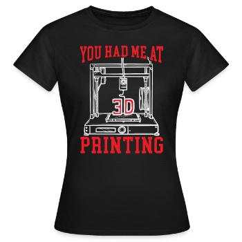 Vous m’avez eu à l’imprimante 3D à buse d’impression 3D - T-shirt Femme - noir - Devant - AI Model Female 172 dark (172cm)