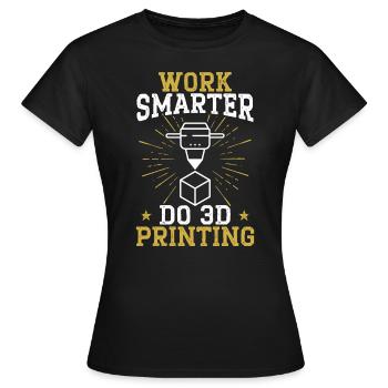 Travailler plus intelligemment Do 3D Buse d’impression 3D Imprimante 3D - T-shirt Femme - noir - Devant - AI Model Female 172 dark (172cm)