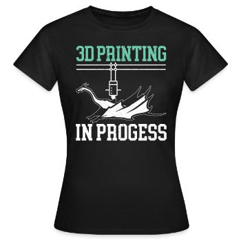 Impression 3D en cours Imprimante 3D Buse - T-shirt Femme - noir - Devant - AI Model Female 172 dark (172cm)