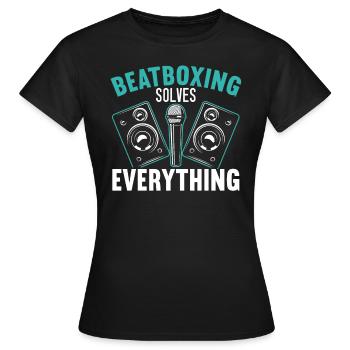 Le beatbox résout tout Beatbox Beatboxer - T-shirt Femme - noir - Devant - AI Model Female 172 dark (172cm)