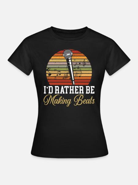 Ich würde lieber Beats Beatboxing Beatbox machen - Frauen T-Shirt - Schwarz