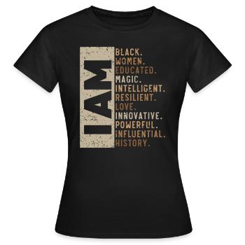 Black And Proud Black History Month Black Pride - T-shirt Femme - noir - Devant - AI Model Female 172 dark (172cm)
