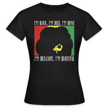 Black And Proud Black History Month Black Pride - T-shirt Femme - noir - Devant - AI Model Female 172 dark (172cm)