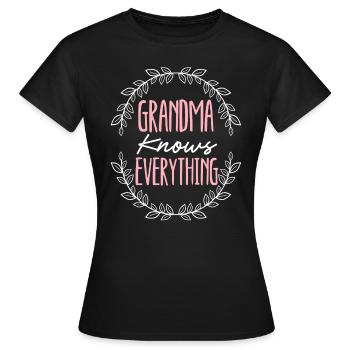 Oma weiß alles Großmutter Großmutter - Frauen T-Shirt - Schwarz - Vorne - AI Model Female 172 dark (172cm)