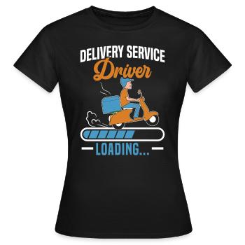 Chauffeur-livreur Coursier Livreur de nourriture - T-shirt Femme - noir - Devant - AI Model Female 172 dark (172cm)