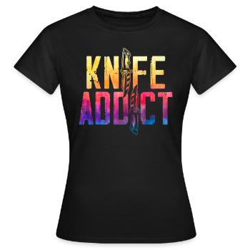 Messer süchtig Messer sammeln Messer Sammler - Frauen T-Shirt - Schwarz - Vorne - AI Model Female 172 dark (172cm)