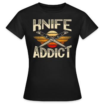 Messer süchtig Messer sammeln Messer Sammler - Frauen T-Shirt - Schwarz - Vorne - AI Model Female 172 dark (172cm)