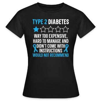Typ 2 Diabetes T2D Warrior Diabetes Bewusstsein - Frauen T-Shirt - Schwarz - Vorne - AI Model Female 172 dark (172cm)