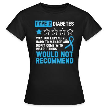 Typ 2 Diabetes T2D Warrior Diabetes Bewusstsein - Frauen T-Shirt - Schwarz - Vorne - AI Model Female 172 dark (172cm)