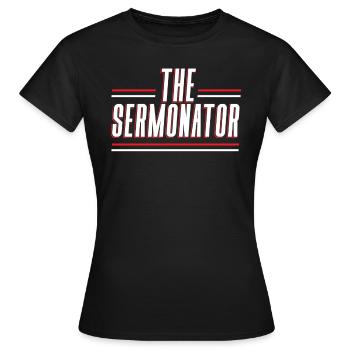 Sermonator Pastor Preacher Christian Believer - Women's T-Shirt - black - Front - AI Model Female 172 dark (172cm)