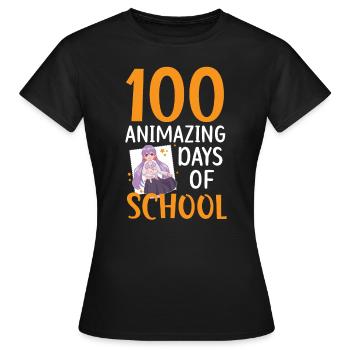 100 Animazing Days Of School Anime Lover Manga - T-shirt Femme - noir - Devant - AI Model Female 172 dark (172cm)