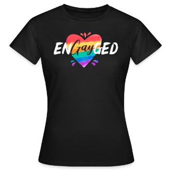Engayged Rainbow Pride Monat LGBTQ Gay Pride - Frauen T-Shirt - Schwarz - Vorne - AI Model Female 172 dark (172cm)