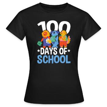 Joyeux 100e jour d’école enseignant élève éducateur - T-shirt Femme - noir - Devant - AI Model Female 172 dark (172cm)