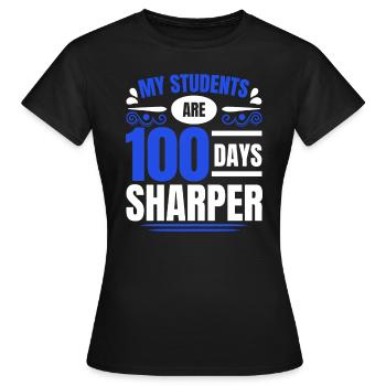 100 jours plus précis 100e jour d’enseignant - T-shirt Femme - noir - Devant - AI Model Female 172 dark (172cm)