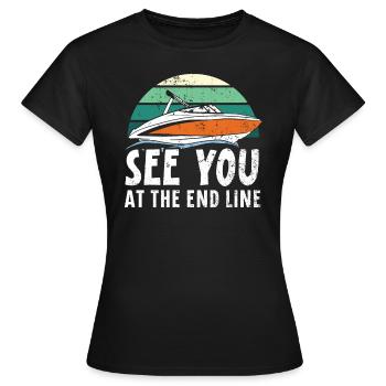 Rendez-vous à la course de bateaux de course de dragster de la ligne d’arrivée - T-shirt Femme - noir - Devant - AI Model Female 172 dark (172cm)