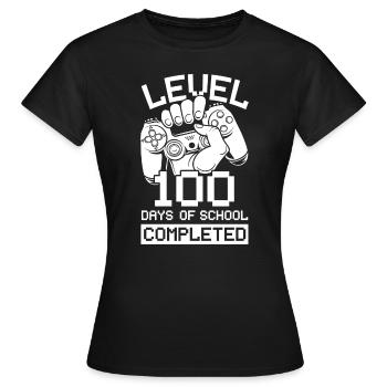 Niveau 100 jours d’école terminé jeu vidéo - T-shirt Femme - noir - Devant - AI Model Female 172 dark (172cm)