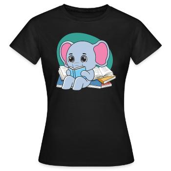 Rat de bibliothèque Éléphant Whisperer Animal Lover Zookeeper - T-shirt Femme - noir - Devant - AI Model Female 172 dark (172cm)