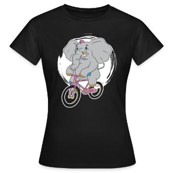 Vélo Elephant Whisperer Animal Zookeeper Bike - T-shirt Femme - noir - Devant - AI Model Female 172 dark (172cm)