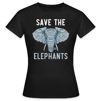 Save The Elephants Whisperer Wildlife Zookeeper - T-shirt Femme - noir - Devant - AI Model Female 172 dark (172cm)