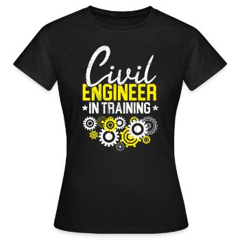 Ingénieur civil en formation Génie Civil - T-shirt Femme - noir - Devant - AI Model Female 172 dark (172cm)