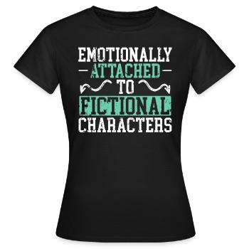 Emotional an fiktive Charaktere gebunden Comic - Frauen T-Shirt - Schwarz - Vorne - AI Model Female 172 dark (172cm)
