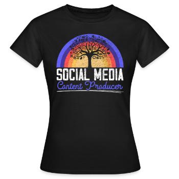 Social Media Content Producer Social Media Manager - Women's T-Shirt - black - Front - AI Model Female 172 dark (172cm)