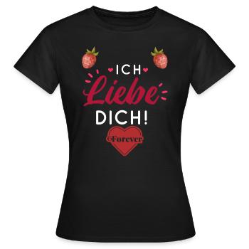 Ich Liebe Dich zum Valentinstag -Shirt - Frauen T-Shirt - Schwarz - Vorne - AI Model Female 172 dark (172cm)