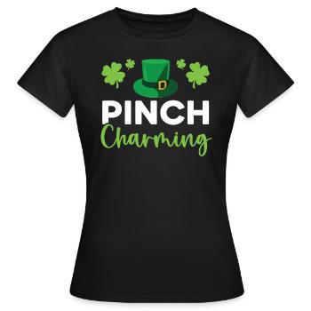 Pinch Charming Shamrock St. Patricks Day Irish - Women's T-Shirt - black - Front - AI Model Female 172 dark (172cm)