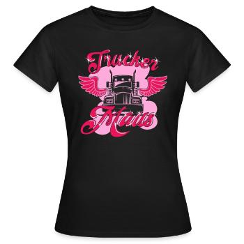 Trucker Mouse Trucking Art pour les femmes conductrices de camion - T-shirt Femme - noir - Devant - AI Model Female 172 dark (172cm)