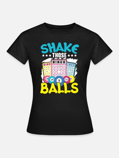 Schütteln Sie diese Bingokugeln Bingo Spiel Bingo Spieler - Dame-T-shirt - sort