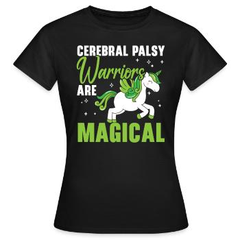 Les guerriers de la paralysie cérébrale sont des amoureux magiques de la licorne - T-shirt Femme - noir - Devant - AI Model Female 172 dark (172cm)