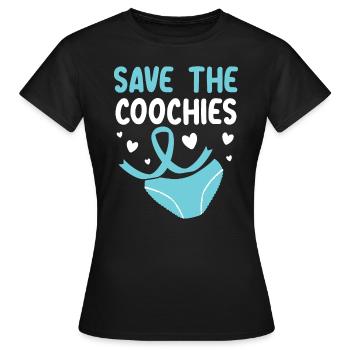 Save The Coochies Mois de la sensibilisation au cancer du col de l’utérus - T-shirt Femme - noir - Devant - AI Model Female 172 dark (172cm)