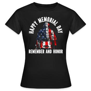 Patriotischer Veteran USA Flagge Amerikanischer Gedenktag - Frauen T-Shirt - Schwarz - Vorne - AI Model Female 172 dark (172cm)