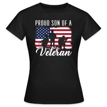 Patriotischer Veteran USA Flagge Amerikanischer Gedenktag - Frauen T-Shirt - Schwarz - Vorne - AI Model Female 172 dark (172cm)