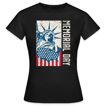 Patriotischer Veteran USA Flagge Amerikanischer Gedenktag - Frauen T-Shirt - Schwarz - Vorne - AI Model Female 172 dark (172cm)