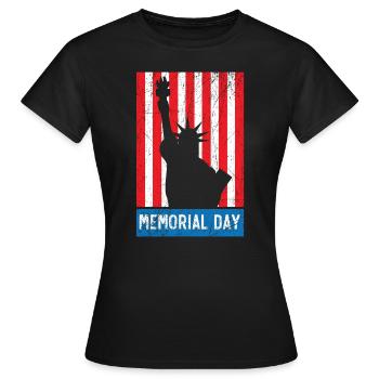 Patriotischer Veteran USA Flagge Amerikanischer Gedenktag - Frauen T-Shirt - Schwarz - Vorne - AI Model Female 172 dark (172cm)