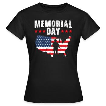 Patriotischer Veteran USA Flagge Amerikanischer Gedenktag - Frauen T-Shirt - Schwarz - Vorne - AI Model Female 172 dark (172cm)