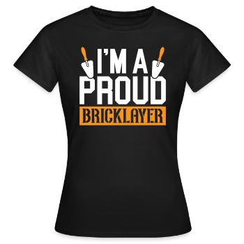 Briques Briques Ouvrier de la construction Briqueteur-maçon - T-shirt Femme - noir - Devant - AI Model Female 172 dark (172cm)