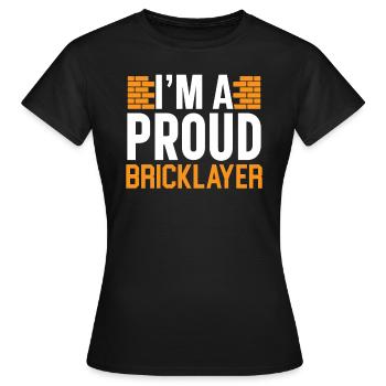 Briques Briques Ouvrier de la construction Briqueteur-maçon - T-shirt Femme - noir - Devant - AI Model Female 172 dark (172cm)