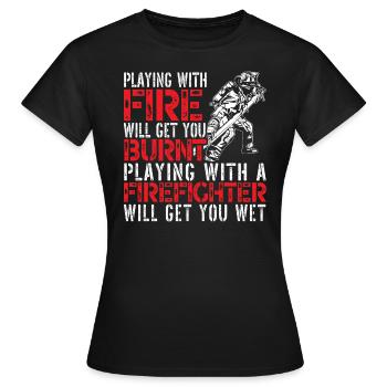 Fireman Fire Rescue Firefighter Firetruck - Women's T-Shirt - black - Front - AI Model Female 172 dark (172cm)