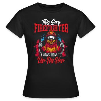 Fireman Fire Rescue Firefighter Firetruck - Women's T-Shirt - black - Front - AI Model Female 172 dark (172cm)