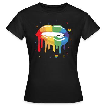 Gay Rights Rainbow Pride LGBTQ Gay Pride Parade - Frauen T-Shirt - Schwarz - Vorne - AI Model Female 172 dark (172cm)