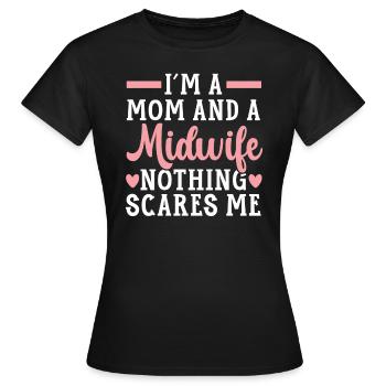 Midwifery Profession Newborn Childbirth Midwife - Women's T-Shirt - black - Front - AI Model Female 172 dark (172cm)