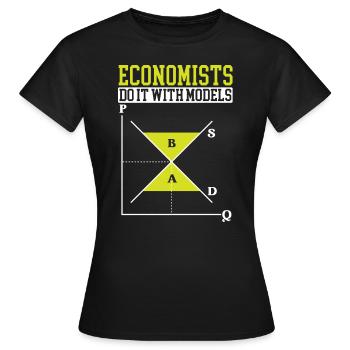 Économiste Professeur d’économie Profession Économie - T-shirt Femme - noir - Devant - AI Model Female 172 dark (172cm)