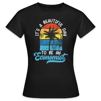 Économiste Professeur d’économie Profession Économie - T-shirt Femme - noir - Devant - AI Model Female 172 dark (172cm)