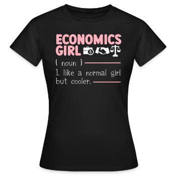 Économiste Professeur d’économie Profession Économie - T-shirt Femme - noir - Devant - AI Model Female 172 dark (172cm)