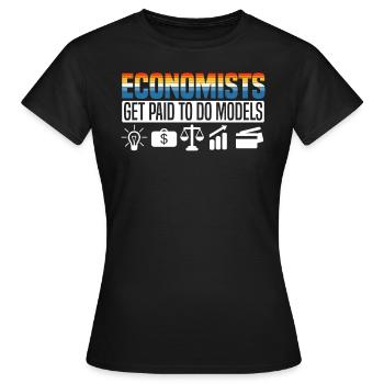 Économiste Professeur d’économie Profession Économie - T-shirt Femme - noir - Devant - AI Model Female 172 dark (172cm)