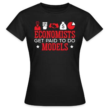 Économiste Professeur d’économie Profession Économie - T-shirt Femme - noir - Devant - AI Model Female 172 dark (172cm)