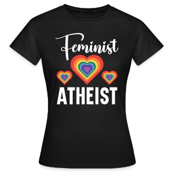 Athéisme Anti-religion Agnostique Libre Penseur Athée - T-shirt Femme - noir - Devant - AI Model Female 172 dark (172cm)