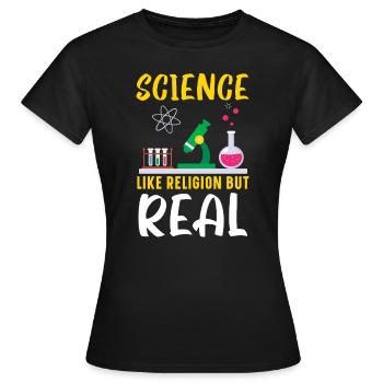 Athéisme Anti-religion Agnostique Libre Penseur Athée - T-shirt Femme - noir - Devant - AI Model Female 172 dark (172cm)